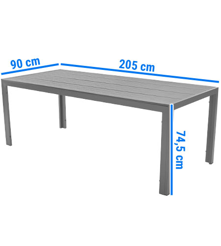 stół ogrodowy aluminiowy 205 cm