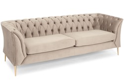 Angielska sofa 2,5 osobowa Chesterfield - jasny beż