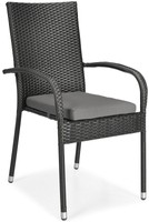 Krzesło ogrodowe z technorattanu MALAGA - czarne